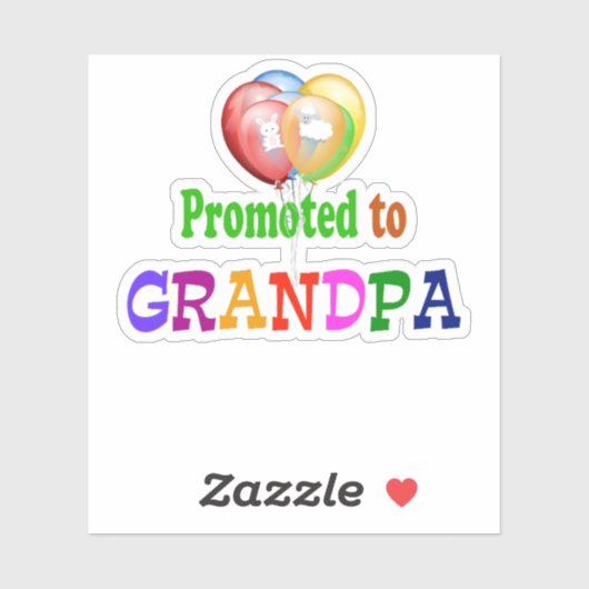 Befördert zu Opa...celebration Aufkleber (Blatt)