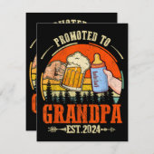 Befördert zu Opa Est 2024 Retro Väter Day New Begleitkarte (Vorne/Hinten)