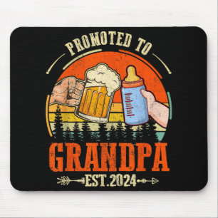 Befördert zu Opa Est 2024 Retro Väter Day New Mousepad