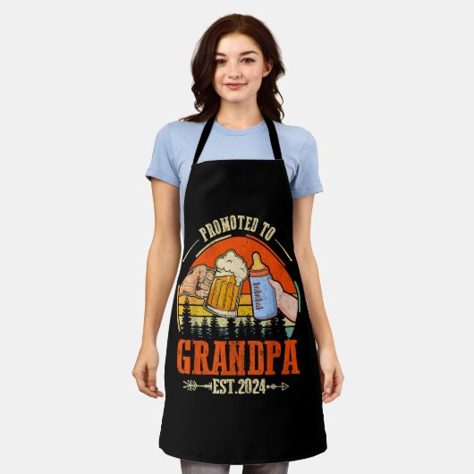 Befördert zu Opa Est 2024 Retro Väter Day New Schürze (Getragen)