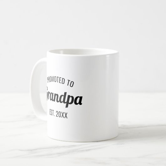 Befördert zu Opa Est. 2025 Personalisiert Kaffeetasse (Vorderseite Links)