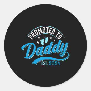 Befördert zu Papa 2024 Papa bis 2024 Runder Aufkleber