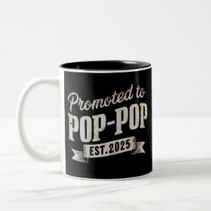 Befördert zu Pop-Pop Est 2025 Erstmals Pop-Pop Zweifarbige Tasse