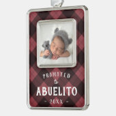 Befördert zum Abuelito Baby Foto Rahmen-Ornament Silber (Links)