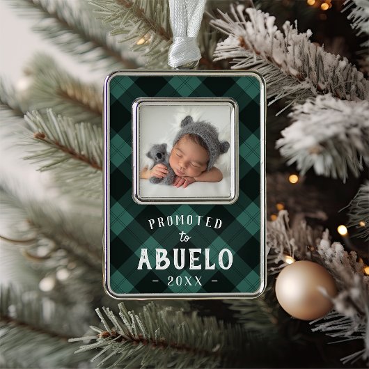 Befördert zum Abuelo Baby Foto Rahmen-Ornament Silber