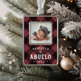 Befördert zum Abuelo Baby Foto Rahmen-Ornament Silber