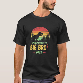 Befördert zum Big Bro Squared 2024 Dinosaur Funny T-Shirt