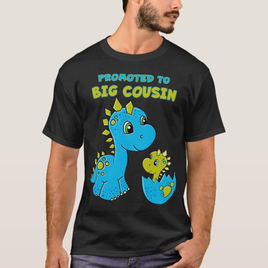 Befördert zum Big Cousin Boy Dinosaurier T-Shirt (Vorderseite)