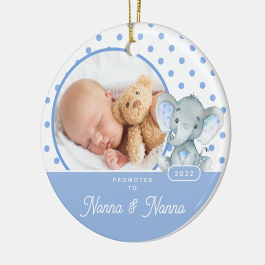 Befördert zum Foto Nonna Nonno Baby Boy Keramik Ornament (Links)