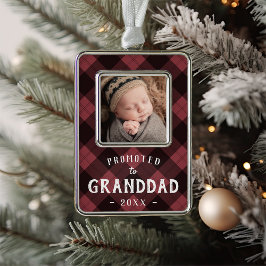 Befördert zum Granddad Baby Foto Rahmen-Ornament Silber