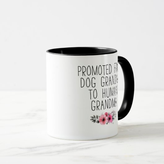 Befördert zum menschlichen Oma vom Hund Oma Funny Tasse (VorderseiteRechts)