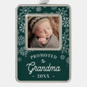 Befördert zum Oma Baby Foto Rahmen-Ornament Silber (Vorderseite)