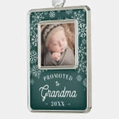 Befördert zum Oma Baby Foto Rahmen-Ornament Silber (Links)