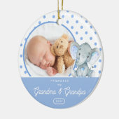 Befördert zum Oma Grandpa Baby Boy Foto Keramik Ornament (Links)