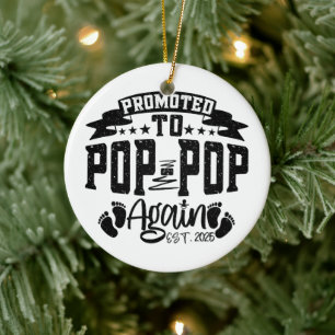 Befördert zum Pop Pop Est 2024 Funny Opa wieder Keramik Ornament