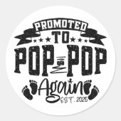 Befördert zum Pop Pop Est 2025 Funny Opa wieder Runder Aufkleber (Vorderseite)