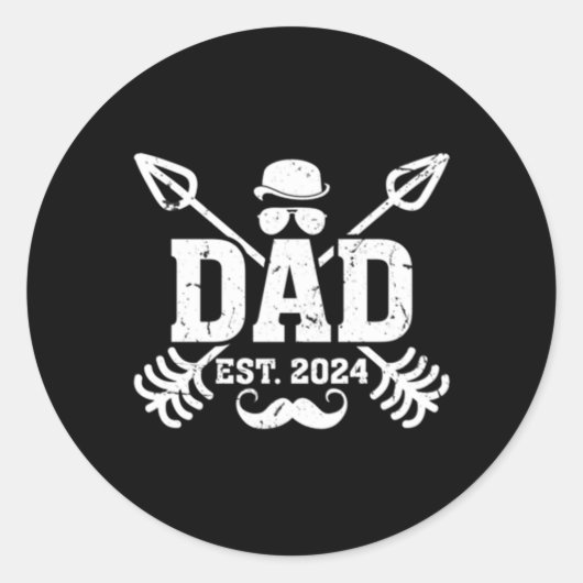 Befördert zum Vater 2024 bald neuen Vater Vater's Runder Aufkleber (Vorderseite)