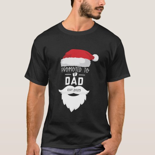 Befördert zum VATER 2025 Funny Santa Baby Reveal F T-Shirt (Vorderseite)