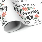 Befördert zur Mutti 2026 Lustige erste Schwangersc Geschenkpapier (Rolleneckpunkt)