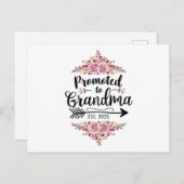 Befördert zur Oma 2025-Schwangerschaftsankündigung Postkarte (Vorne/Hinten)