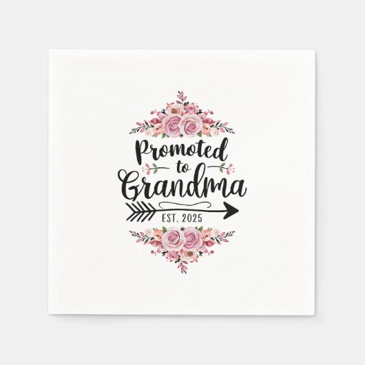 Befördert zur Oma 2025-Schwangerschaftsankündigung Serviette (Vorderseite)