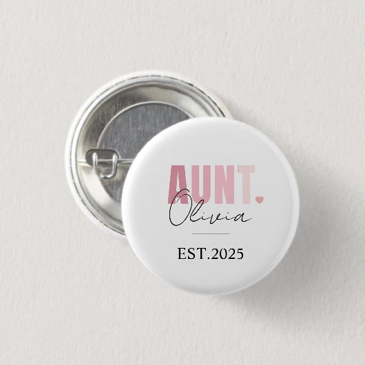 Befördert zur Tante EST 2025 | Personalisierte neu Button (Vorne & Hinten)