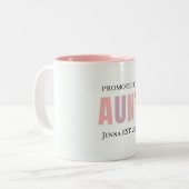 Befördert zur Tante EST 2025 | Personalisierte neu Zweifarbige Tasse (Vorderseite Links)
