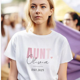 Befördert zur Tante EST 2025   Personalisiertes Ni T-Shirt
