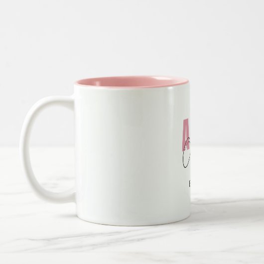 Befördert zur Tante-Tasse | Individuelle Name und Zweifarbige Tasse (Links)