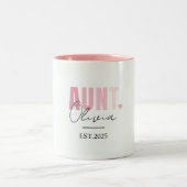 Befördert zur Tante-Tasse | Individuelle Name und Zweifarbige Tasse (Mittel)