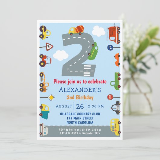 Beförderung 2. Geburtstag Party Einladung (Stehend Vorderseite)