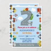 Beförderung 2. Geburtstag Party Einladung (Vorne/Hinten)