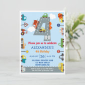 Beförderung 4. Geburtstag Party Einladung (Stehend Vorderseite)