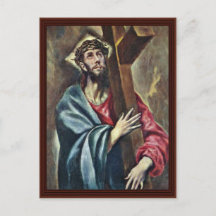 Beförderung des Kreuzes durch Greco El Postkarte
