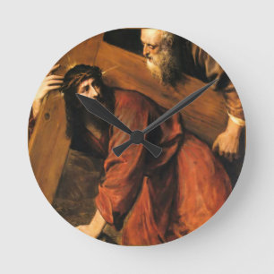 Beförderung des Kreuzes Runde Wanduhr