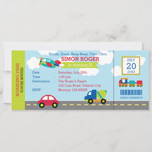 Beförderung Geburtstag Einladung Auto Flugzeug LKW (Vorderseite)