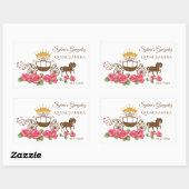 Beförderung, Pferde, Krone, Rose Quinceanera Rechteckiger Aufkleber (Blatt)