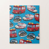 Beförderung von Polizei, Ambulanz und Feuerwehr Puzzle (Vertikal)