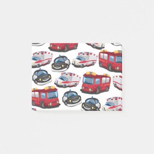 Beförderung von Polizei, Krankenwagen und Feuerweh Post-it Klebezettel (Vorderseite)