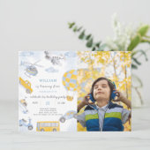 Beförderung zum Geburtstag Einladung mit Foto (Stehend Vorderseite)