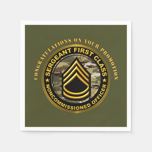 Beförderung zum Sergeant First Class SFC Serviette (Vorderseite)