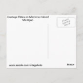 Beförderungen auf der Insel Mackinac Postkarte (Rückseite)