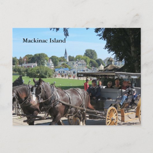 Beförderungen auf der Insel Mackinac Postkarte (Vorderseite)