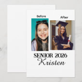 Before and after photo personalized graduation  (Vorne/Hinten)