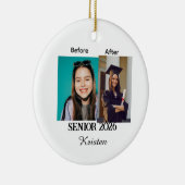Before and after photo personalized graduation  keramik ornament (Rechts)