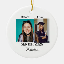 Before and after photo personalized graduation  keramik ornament