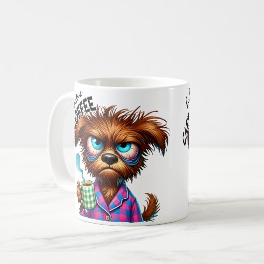 Before Coffee vs. Fully Caffeinated Dog  Kaffeetasse (Vorderseite Links)