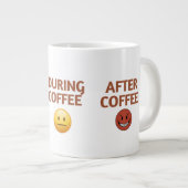 Before During After Coffee Mood Vector Art Jumbo-Tasse (Vorderseite Rechts)