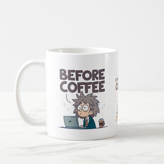 Before During After Coffee Mood Vector Art Kaffeetasse (Links)