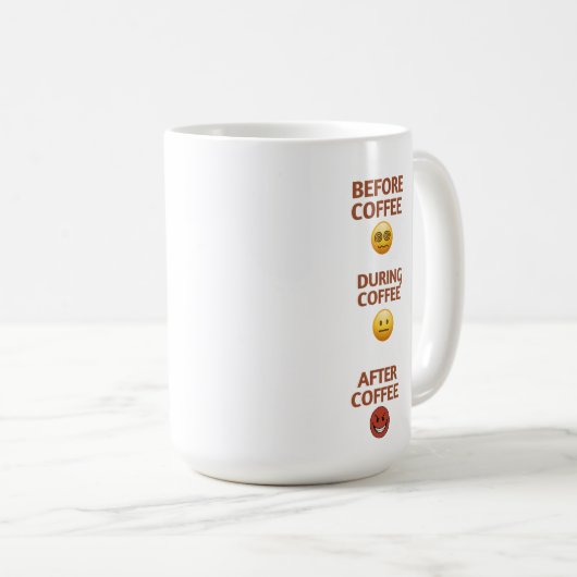 Before During After Coffee Mood Vector Art Kaffeetasse (VorderseiteRechts)